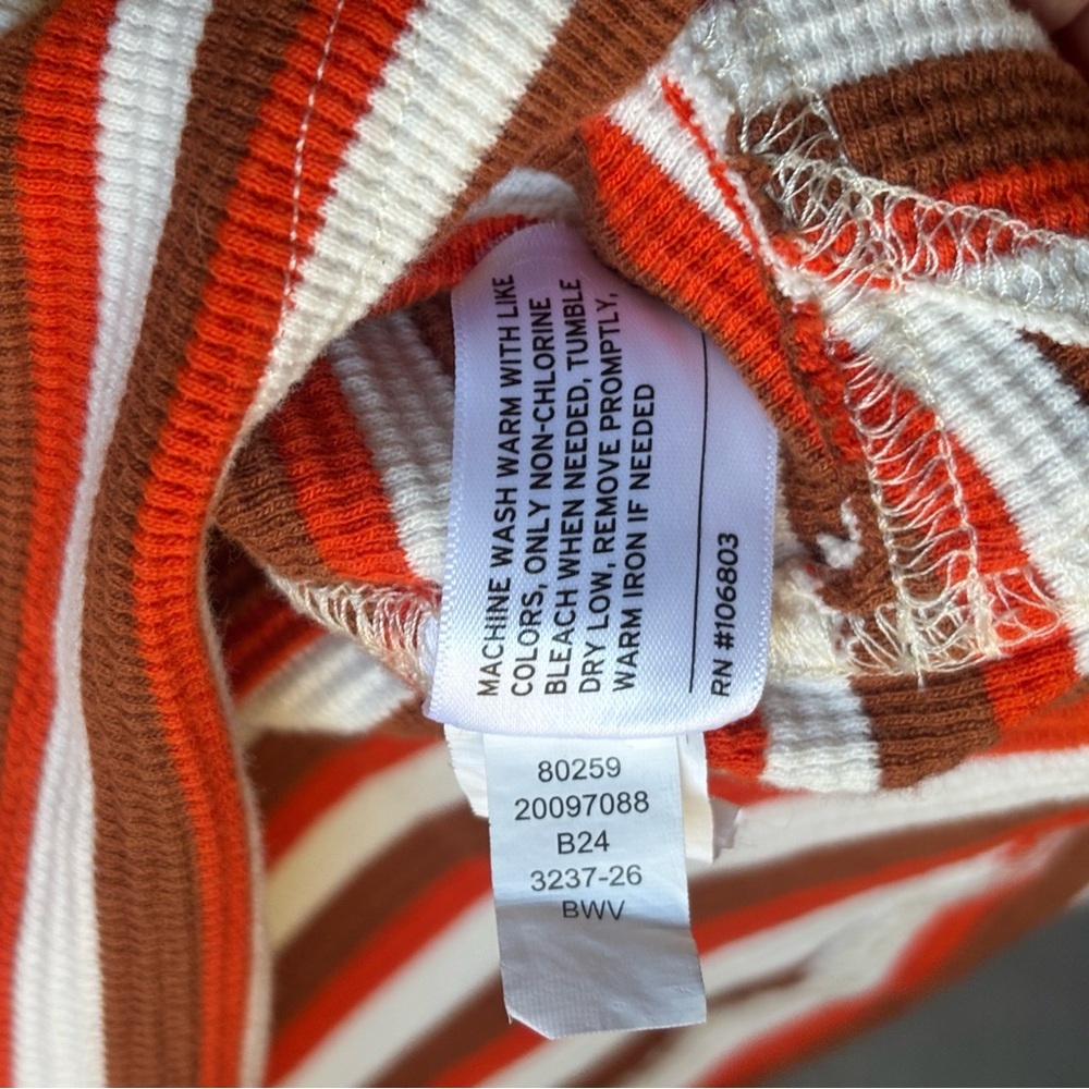 Duluth Trading Women's Burly Thermal Waffle Henley Striped - Picture 6 of 12